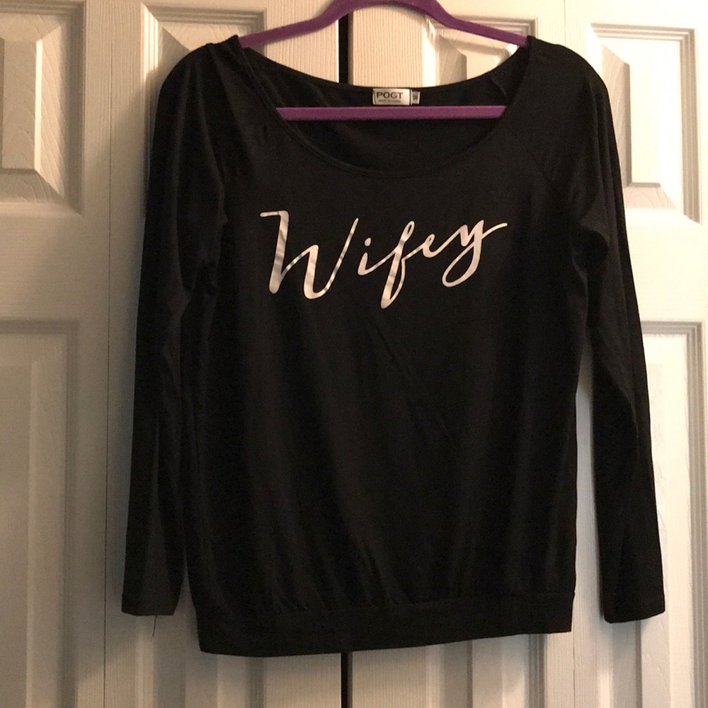 Wifey long sleeve shirt medium black